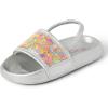 imageThe Childrens Place Girls and Toddler Everyday Slide Sandals with BackstrapSilver Shaker Stars