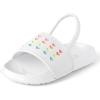 imageThe Childrens Place Girls and Toddler Everyday Slide Sandals with BackstrapWhite Multicolor Hearts