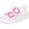 imageThe Childrens Place Girls and Toddler Everyday Slide Sandals with BackstrapWhite Paint Splatter