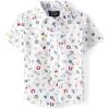 imageThe Childrens Place Baby Boys Poplin Short Sleeve Button Down ShirtWhite School Doodle
