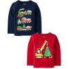 imageThe Childrens Place Baby Boys and Toddler All HolidaysBirthdays Long Sleeve Graphic TShirts2 PackSanta ConstructionHoliday Train