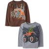 imageThe Childrens Place Baby Boys and Toddler Assorted Everyday Long Sleeve Graphic TShirtsmultipacksMonster TruckDino Monster Truck