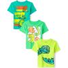 imageThe Childrens Place Baby Boys and Toddler Dino Short Sleeve Graphic TShirtsMultipacks Dinosaurs 3Pack 4T