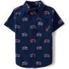 imageThe Childrens Place Baby Boys and Toddler Poplin Short Sleeve Button Down ShirtAmerica Monster Trucks