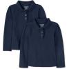 imageThe Childrens Place Baby Girls Toddler Multipack Long Sleeve Ruffle Pique PolosTidal 2pack