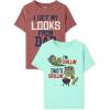 imageThe Childrens Place Baby Toddler Boys Short Sleeve Graphic TShirt 2Pack Im Chillin Dads GrillinI Get My Looks from My Dad 4T