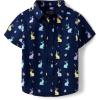 imageThe Childrens Place Boys and Toddler Poplin Short Sleeve Button Down ShirtTidal Bunny