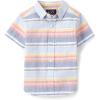 imageThe Childrens Place Boys and Toddler Short Sleeve Button Down ShirtWhirlwind Stripe