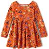 imageThe Childrens Place Girls One Size and Toddler Long Sleeve Halloween Printed DressWitch Orange