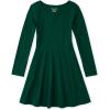 imageThe Childrens Place Girls and Toddler Solid Long Sleeve Skater DressSpruce Green Single