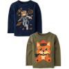 imageThe Childrens PlaceBaby Boysand Toddler Assorted Everyday Long Sleeve Graphic TShirtsmultipacksFox BeanieAstronaut Bear 2Pack18 Months24 Months