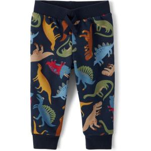 imageThe Childrens Place Baby Boy and Toddler Fleece Jogger PantsBlue Dino