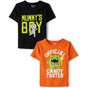 imageThe Childrens Place Baby Boys and Toddler Assorted Everyday Short Sleeve Graphic TShirtsmultipacksMummys BoyCandy Monster