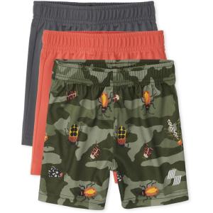 imageThe Childrens Place Baby Boys and Toddler Athletic Basketball ShortsBlood OrangeFin GrayField Olive
