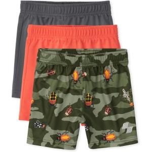 imageThe Childrens Place Baby Boys and Toddler Athletic Basketball ShortsQuench BlueFin GrayTidal 3pack