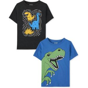 imageThe Childrens Place Baby Boys and Toddler Dino Short Sleeve Graphic TShirtsmultipacksDinosTrex 2pack