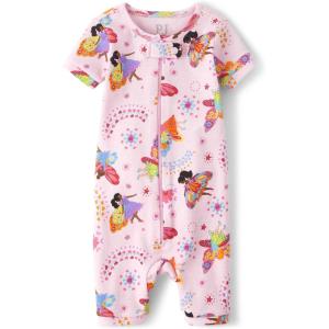 imageThe Childrens Place Baby Girls and Toddler 100 Cotton Long Sleeve Zip Front One Piece Footed PajamasSleep ampamp PlaySs Fairies