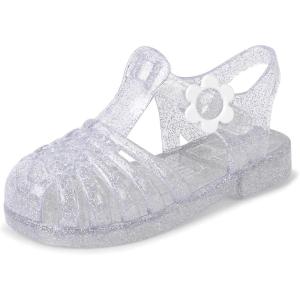 imageThe Childrens Place Baby Girls and Toddler Jelly Fisherman Sandals Ombre MulticolorClear Silver Glitter