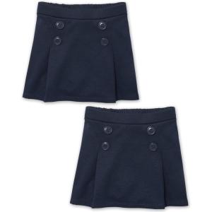 imageThe Childrens Place Baby Girls and Toddler Ponte Knit Button SkortTidal 2 Pack