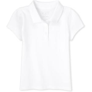 imageThe Childrens Place Baby Girls and Toddler Short Sleeve Pique PoloWhite