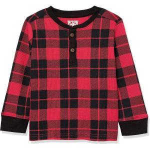 imageThe Childrens Place Boys and Toddler Long Sleeve Thermal Henley ShirtRuby