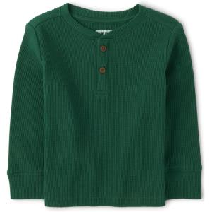 imageThe Childrens Place Boys and Toddler Long Sleeve Thermal Henley ShirtSpruceshad