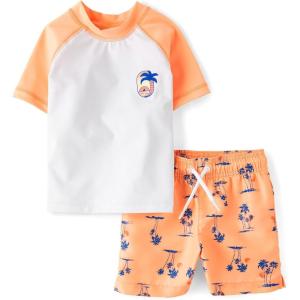 imageThe Childrens Place Boys and Toddler Short Sleeve Rashguard and BottomsSunfish Palms