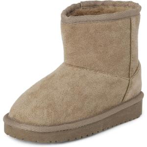 imageThe Childrens Place Girls Baby Toddler Classic Ankle Boots Faux Fur LinedTaupe