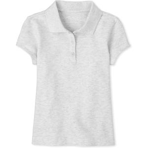 imageThe Childrens Place Girls Uniform Pique PoloHeather Grey