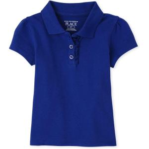 imageThe Childrens Place Girls Uniform Pique PoloRenew Blue Single