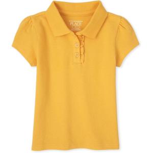 imageThe Childrens Place Girls Uniform Pique PoloYellow Pencil Single