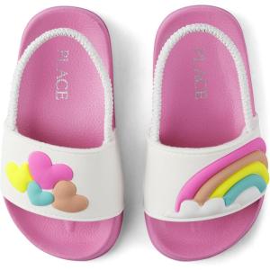 imageThe Childrens Place Girls and Toddler Everyday Slide Sandals with BackstrapRainbow Wave
