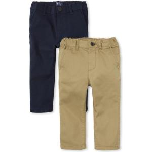imageThe Childrens Place and Toddler Stretch Skinny Chino PantsTidalFlax 2pack