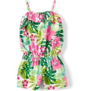 imageThe Childrens Place babygirls And Toddler Casual Sleeveless Shorts RomperSimply White Tropical