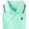 imageThe Childrens Place Boys Uniform Short Sleeve Pique PoloBunny Embroidered Aqua