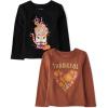 imageThe Childrens Place Baby Girls and Toddler All HolidaysBirthdays Long Sleeve Graphic TShirts2 PackCat DrinkCutest Pumpkin