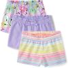imageThe Childrens Place Baby Girls and Toddler Assorted Pull on Paper Bag ShortsButterfliesPurpleStripes 3pack