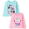 imageThe Childrens Place Baby Girls and Toddler Girls Long Sleeve Graphic T Shirt 2packPenguinPolar Bear Cupcake