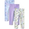 imageThe Childrens Place Baby Girls and Toddler Printed Leggings MultipacksButterfliesPurpleFloral 3pack