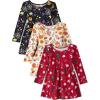 imageThe Childrens Place Baby Toddler Girls Long Sleeve Fashion Skater DressesSpooky DoodleHarvest PumpkinCheerful Trees