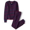 imageThe Childrens Place Boys 100 Cotton Long Sleeve Top and Pants2 Piece Pajama SetRuby Stripe Henley