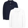 imageThe Childrens Place Boys Long Sleeve Soft Jersey Knit PolomultipacksNauticoWhite 2pack