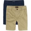 imageThe Childrens Place Stretch Chino ShortsFlaxNew Navy 2pack