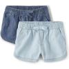 imageThe Childrens Place and Toddler Chambray Pull on ShortsRose WashDenim 2pack