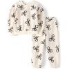 imageThe Childrens Place babygirls And Toddler Long Sleeve Active Shirt and Pant 2 Piece OutfitWhite Daisy Bow