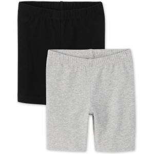 imageThe Childrens Place Baby Girls Mix And Match Bike ShortsBlackH Gray 2 Pack