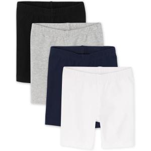 imageThe Childrens Place Baby Girls Mix And Match Bike ShortsBlackHeather GrayTidalWhite 4pack