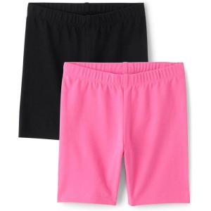 imageThe Childrens Place Baby Girls Mix And Match Bike ShortsBlackPink 2pack