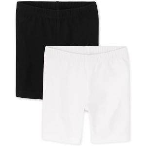 imageThe Childrens Place Baby Girls Mix And Match Bike ShortsBlackWhite 2 Pack