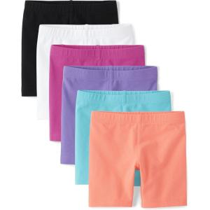 imageThe Childrens Place Baby Girls Mix And Match Bike ShortsPinkPurpleBlack Multi 6pack